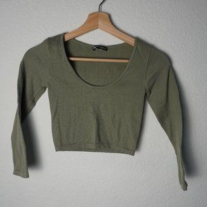 Zara ribbed long sleeve croptop